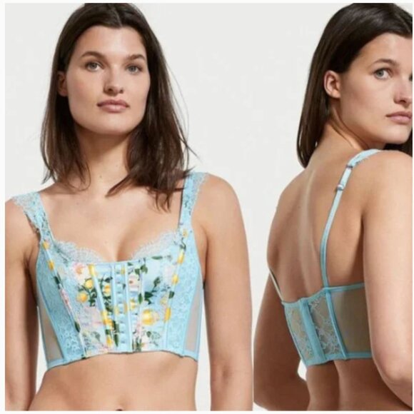 NWT Victoria's Secret Women's Large Dream Angels Lace Unlined Corset Bra Top - Picture 1 of 12